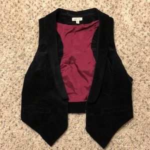 Black velvet vest